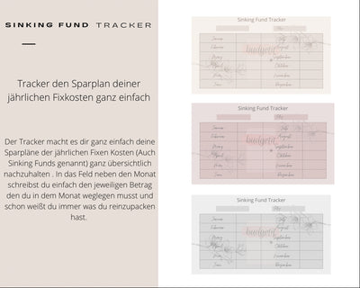 Sinking Fund Tracker / 5er oder 10er Pack / Umschlagmethode